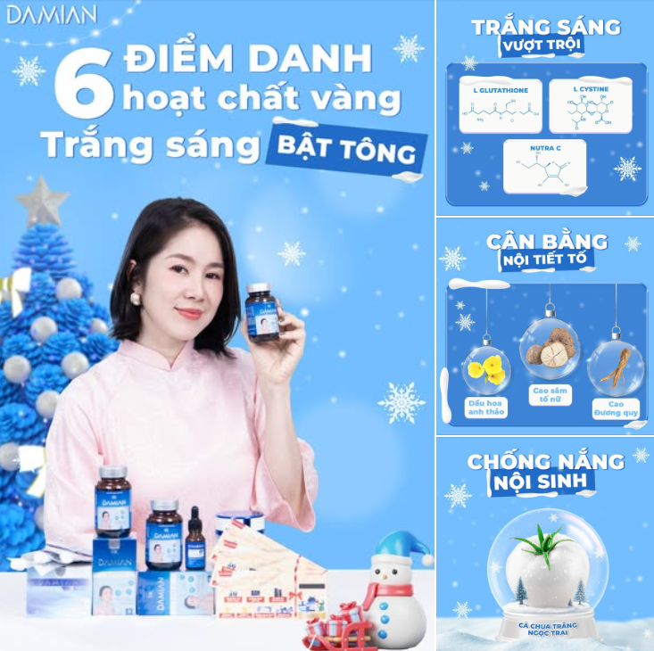 Ưu điểm viên uống trắng da damian Ưu điểm viên uống trắng da damian