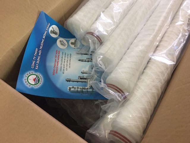 cấu tạo chi tiết đầu có ron Lõi Lọc 0.5µm 30 Inch Sợi Quấn Oring 226 Đầu Bằng