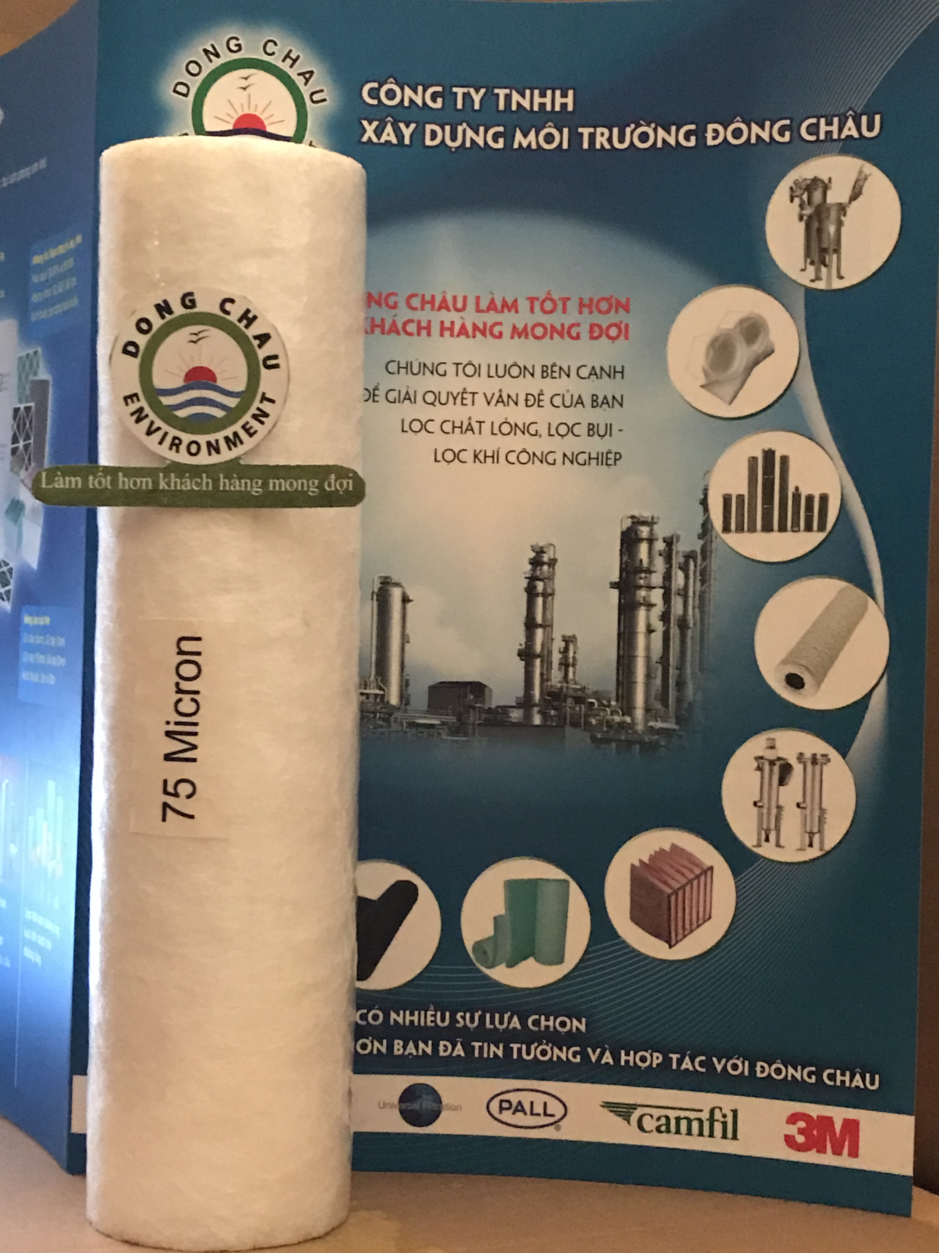 công ty môi trường đông châu phân phối Lõi lọc nước Aqua nén 75 micron 10 inch