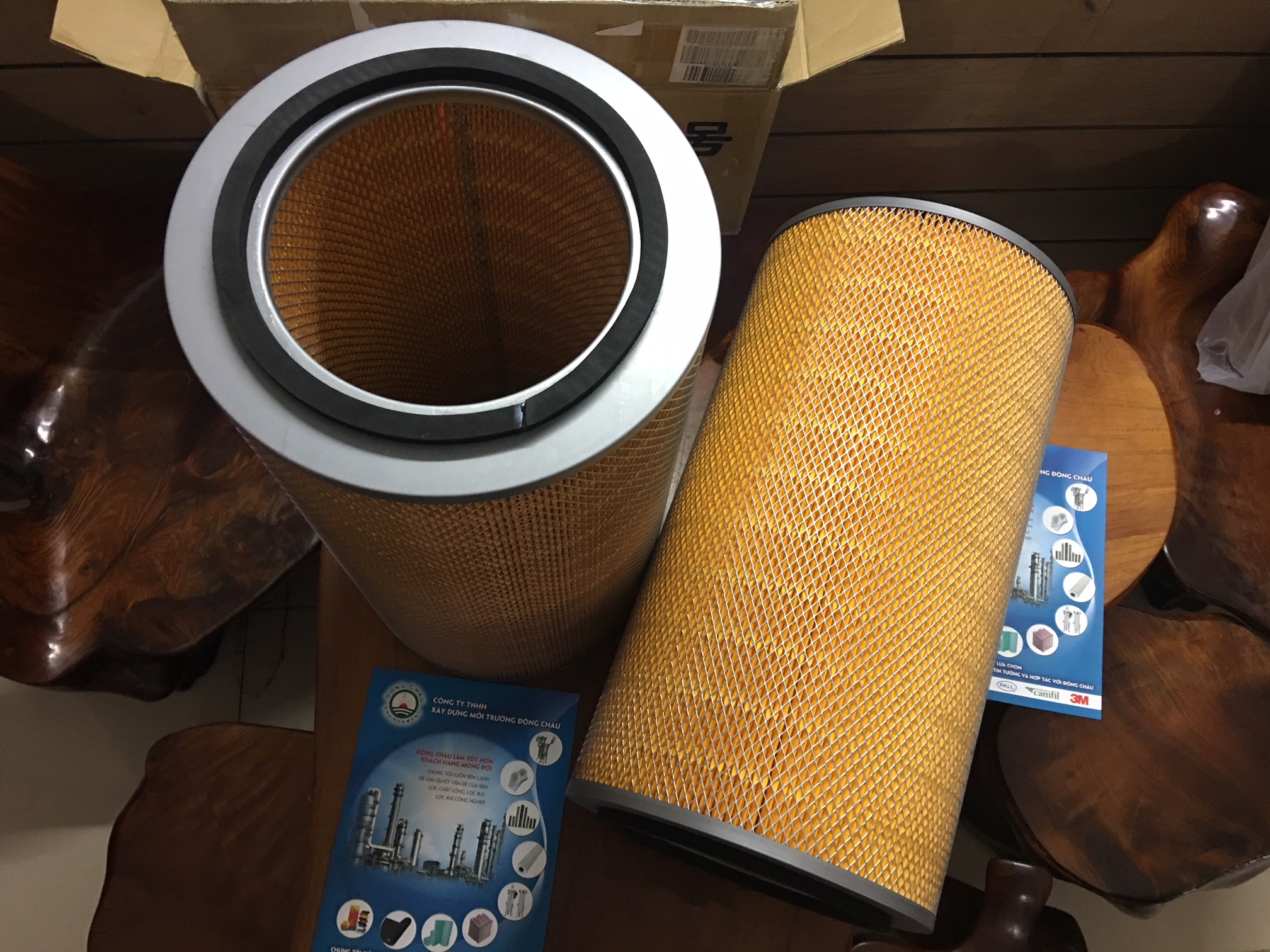 Nhà máy Đông Châu sản xuất Phin lõi lọc khí màu vàng dùng trong công nghiệp