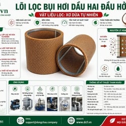 Lõi lọc bụi hơi dầu xơ dừa hai đầu hở DCF.vn