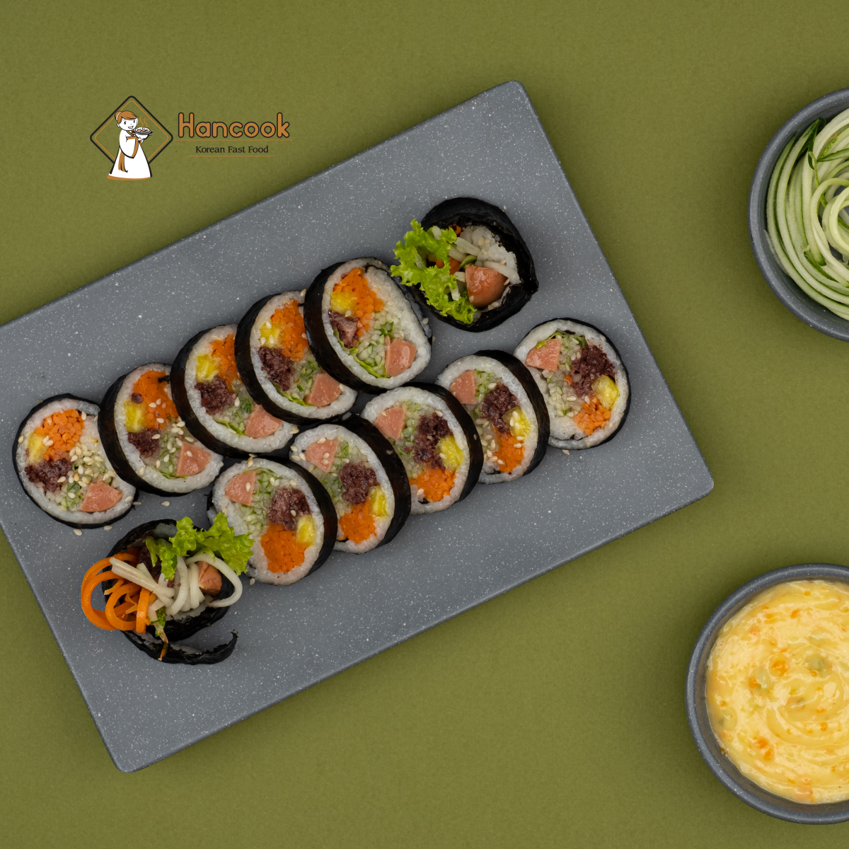 Kimbab Thịt bò Hancook là sự hòa quyện độc đáo của nhiều thành phần Kimbab Thịt bò Hancook là sự hòa quyện độc đáo của nhiều thành phần