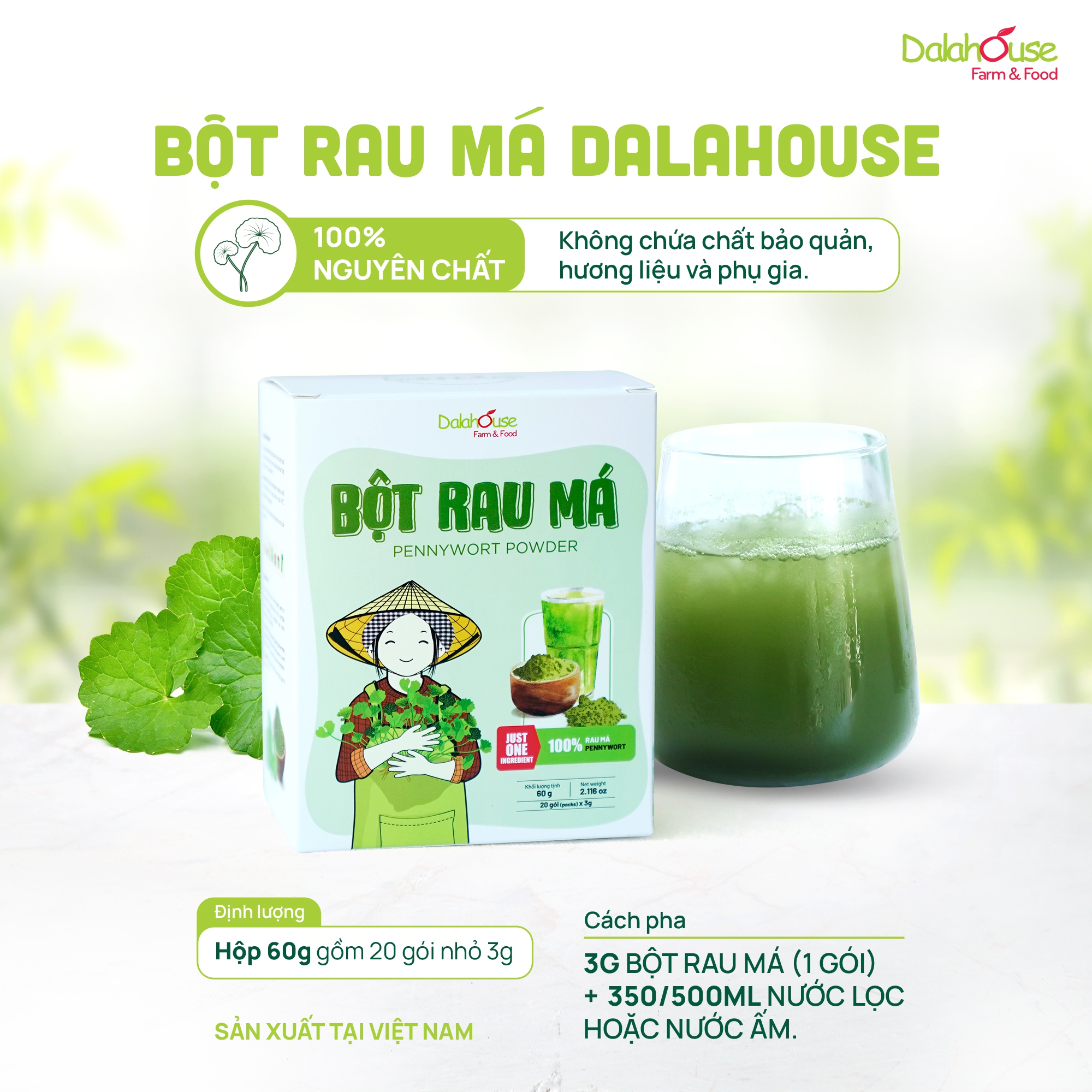 Bột Rau Má Sấy Lạnh Dalahouse