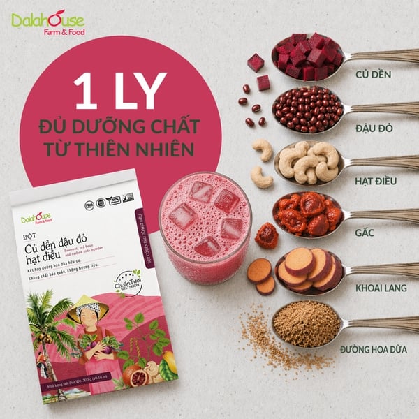 Bột Củ Dền Đậu Đỏ Hạt Điều Dalahouse 300g