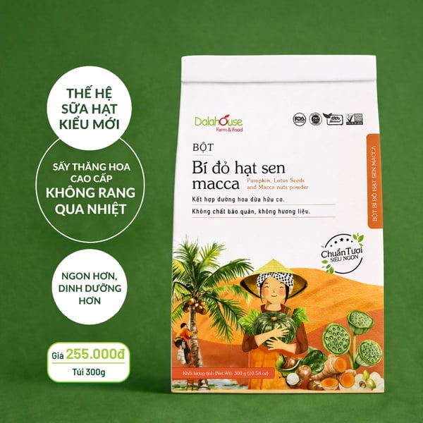 Bột Bí Đỏ Hạt Sen Macca Dalahouse 300g