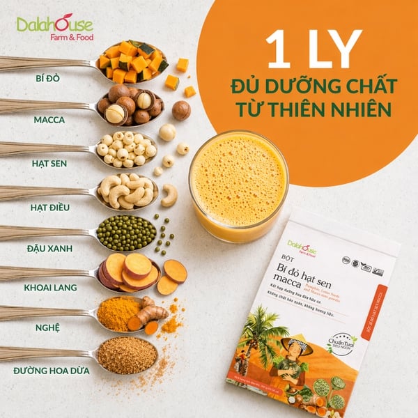 Bột Bí Đỏ Hạt Sen Macca Dalahouse 300g