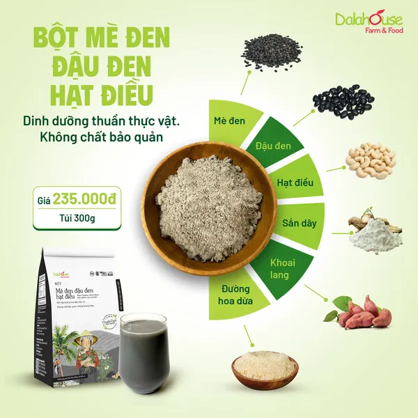 Bột Mè Đen Đậu Đen Hạt Điều Dalahouse