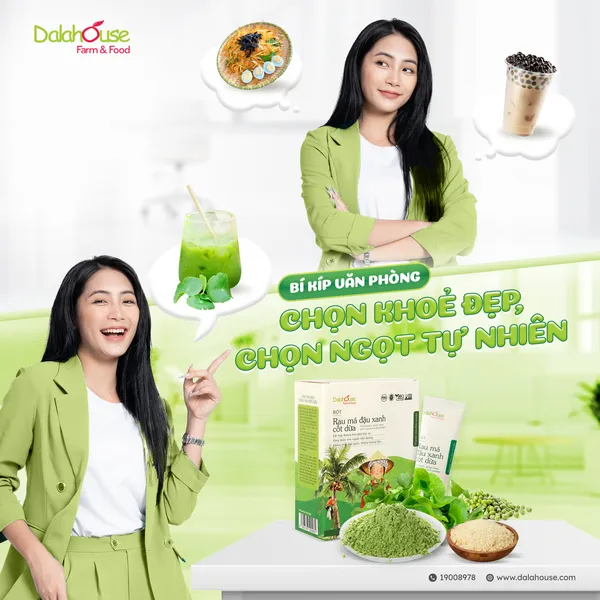 Bí Kíp Giải Nhiệt Cho Dân Văn Phòng Cùng Bột Rau Má Đậu Xanh Cốt Dừa Dalahouse