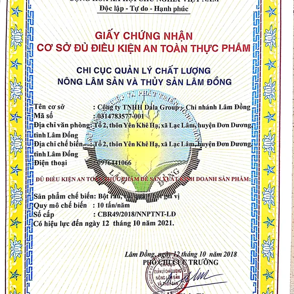 CERTIFICATE OF FOOD SAFETY HYGIENE