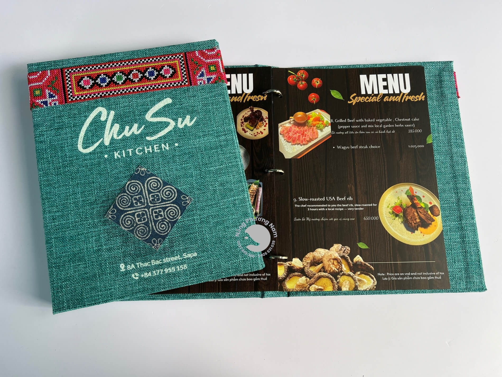 mau-menu-bia-vai mẫu menu bìa vải đẹp