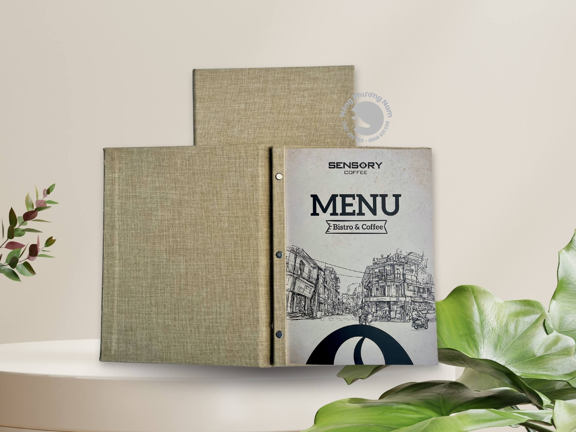 thiet-ke-menu-bang-bia-vai mẫu thiết kế menu bằng bìa vải cho quán cafe