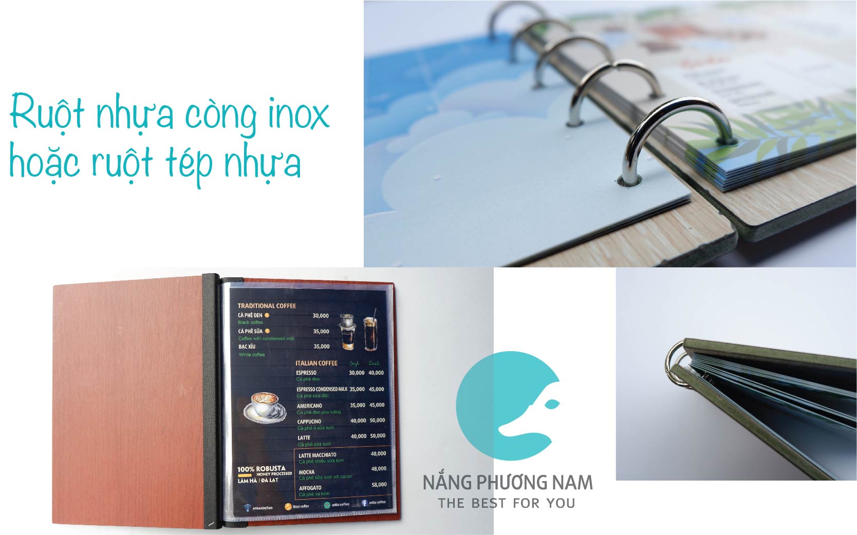 ruột in menu nhựa ruột in menu nhựa