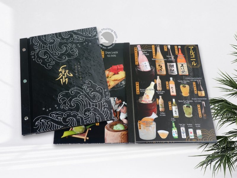 in-an-menu-bia-cung mẫu thiết kế menu bìa cứng