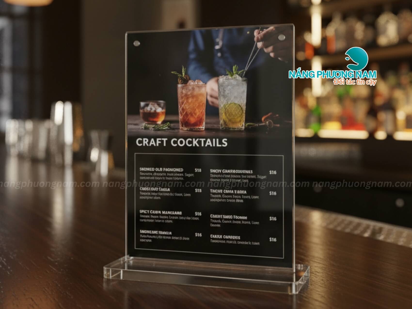 ke-menu-mica-dep Kệ menu để bàn bằng mica