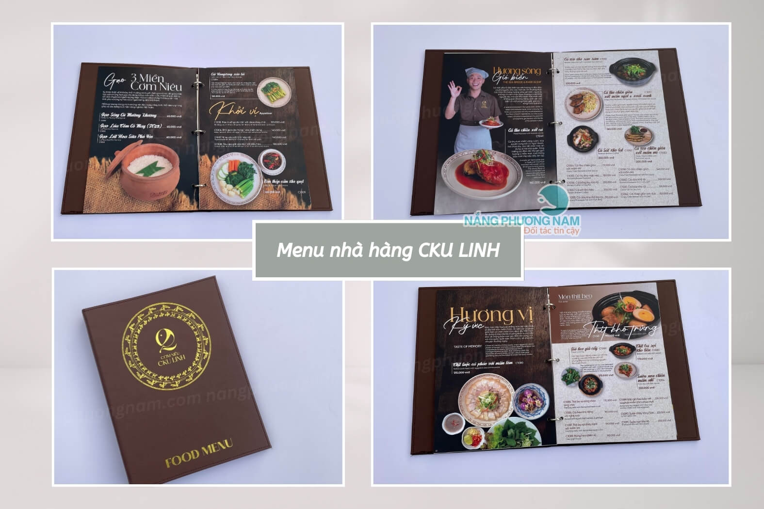 in-an-menu-bia-da Menu nhà hàng Cơm Niêu CKU LINH