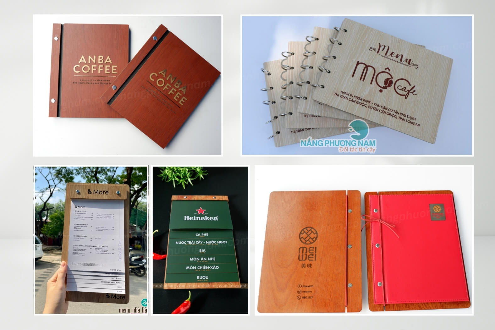 in-menu-bia-go In menu quán ăn bằng bìa gỗ