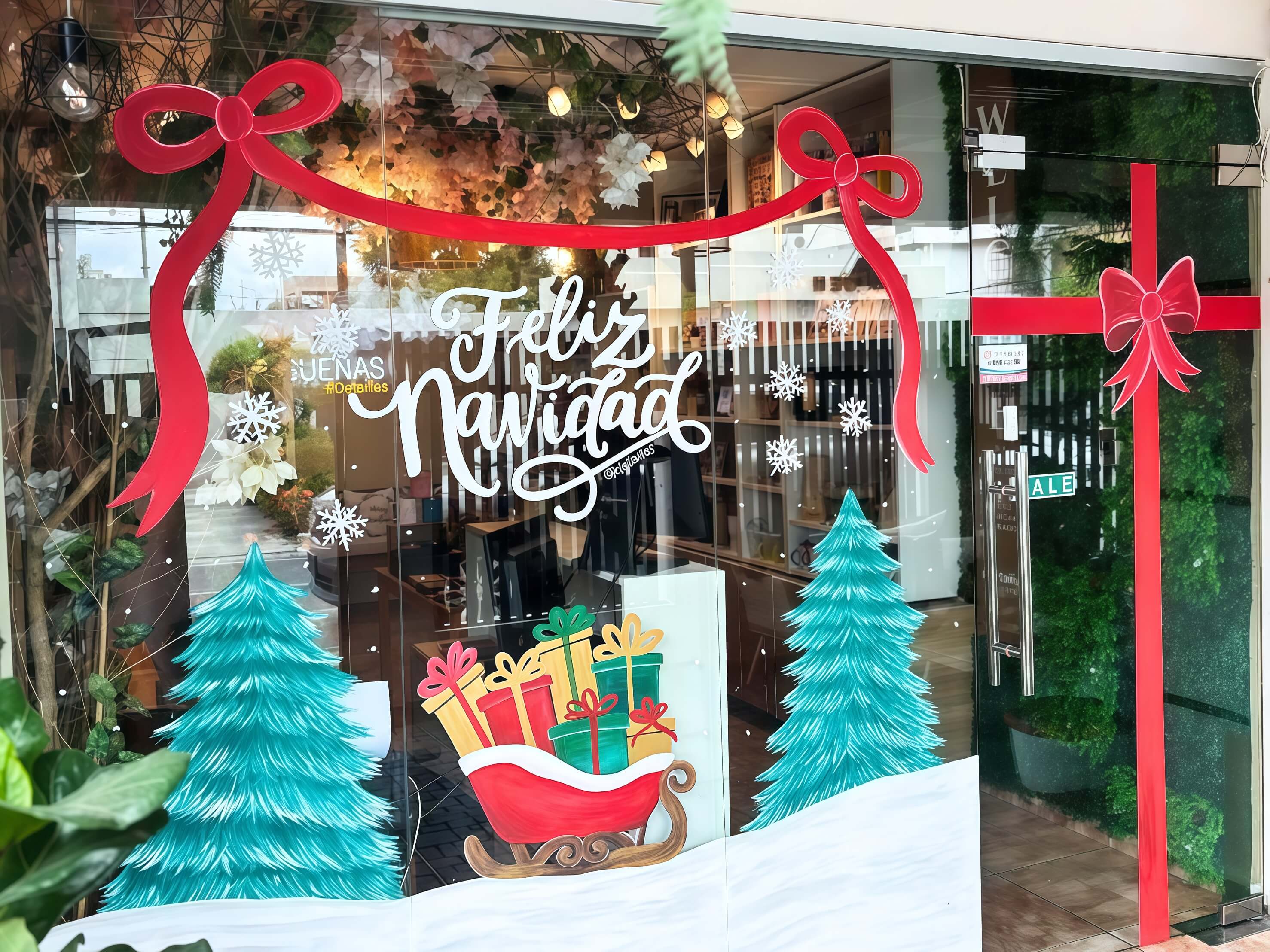 trang-tri-noel Thiết kế trang trí cửa kính văn phòng đẹp, ấn tượng