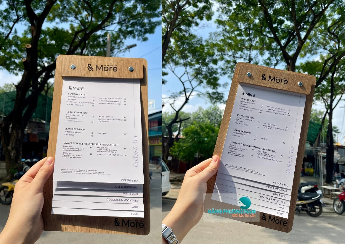 menu-go-cam-tay Menu bìa gỗ cầm tay