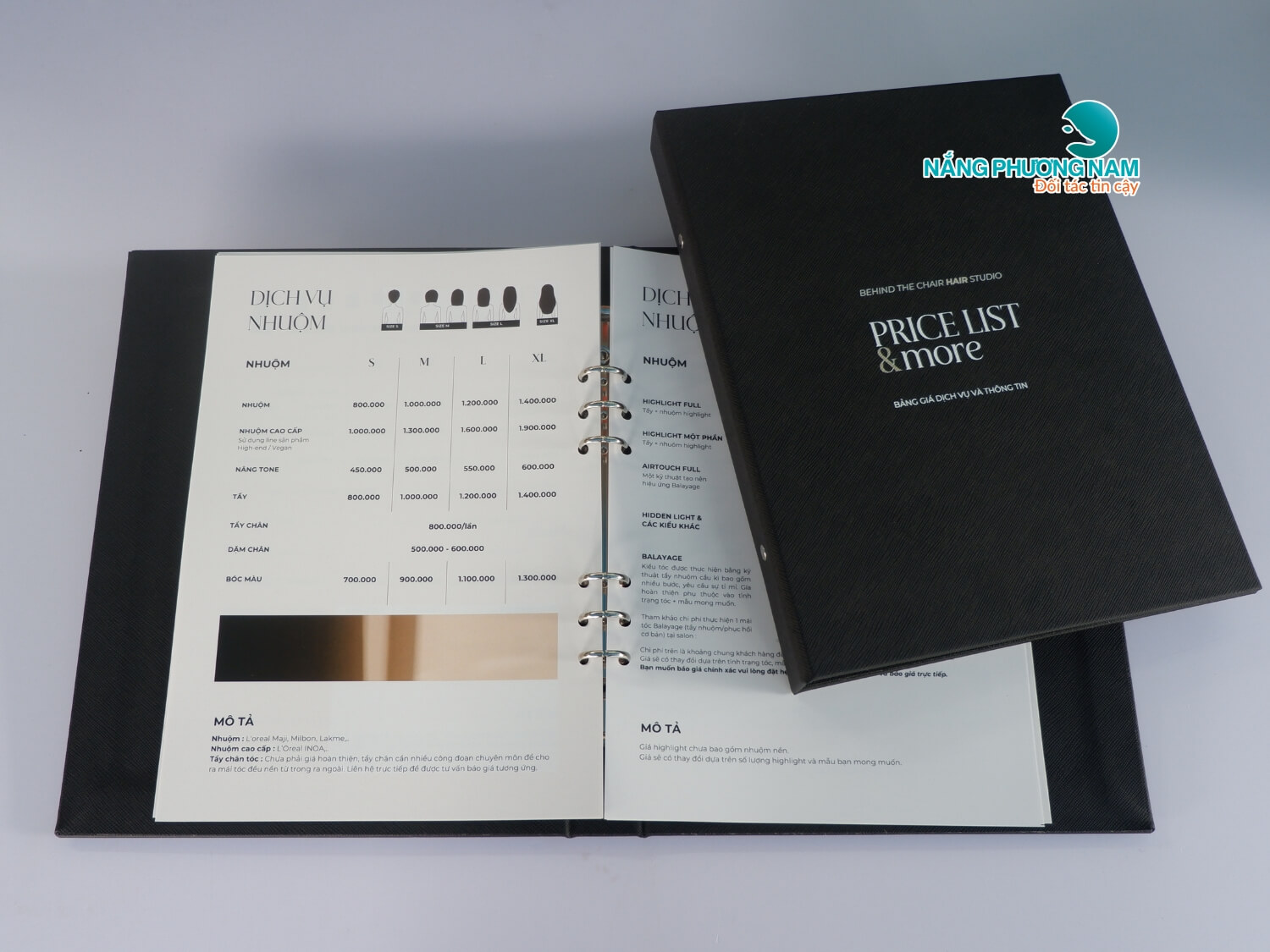 quyển menu bìa da a4