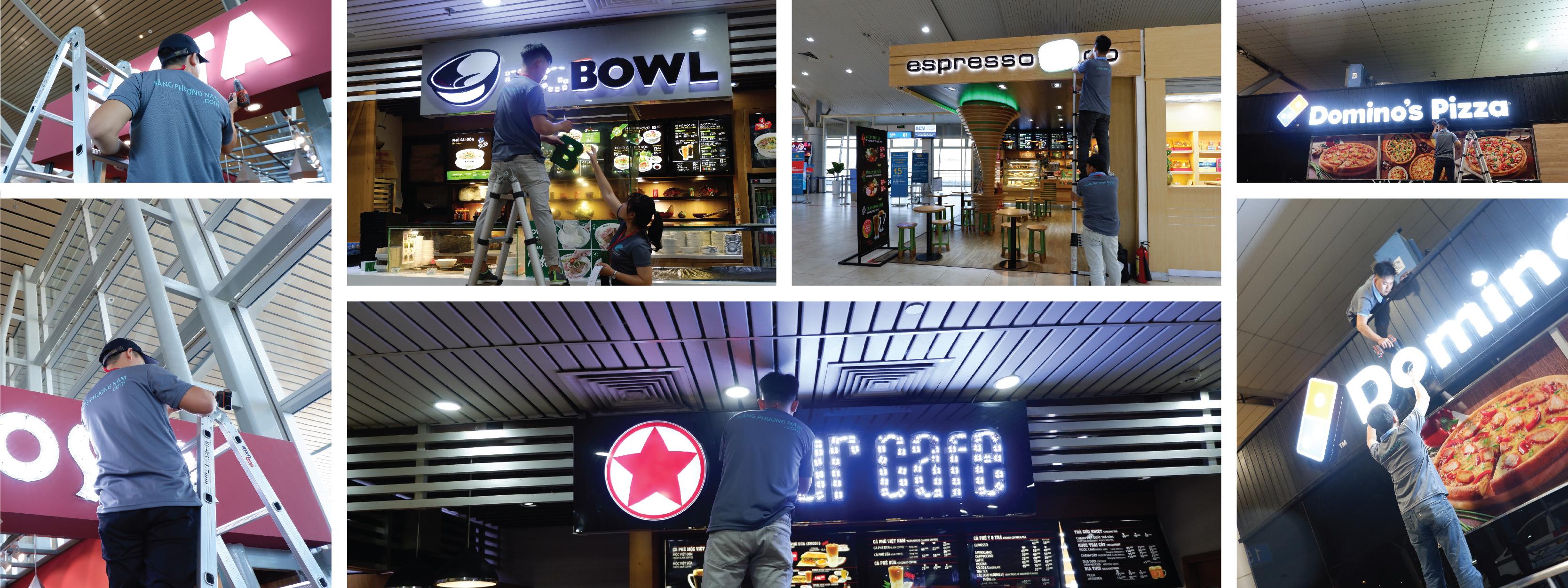 Thi công bảng hiệu hộp đèn  Thi công bảng hiệu hộp đèn