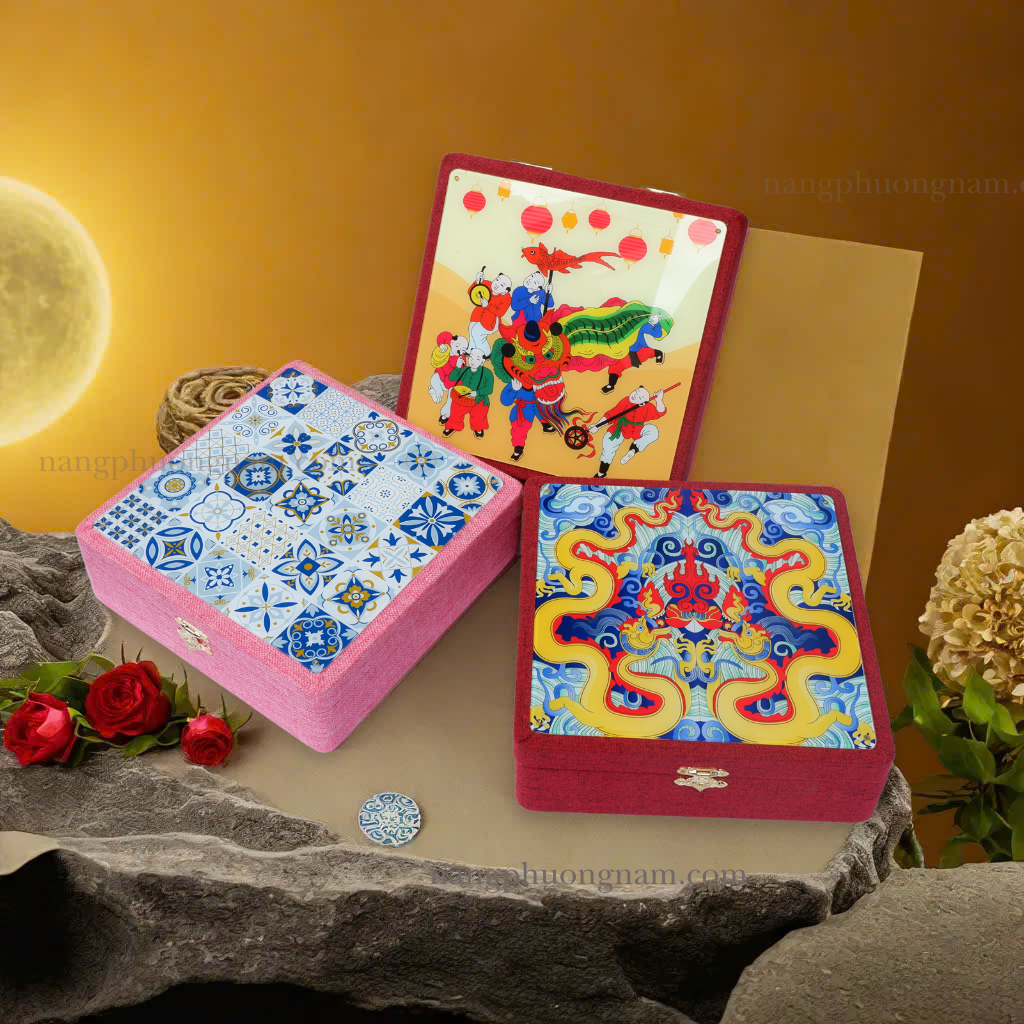 Hop banh trung thu bang chat liẹu vai