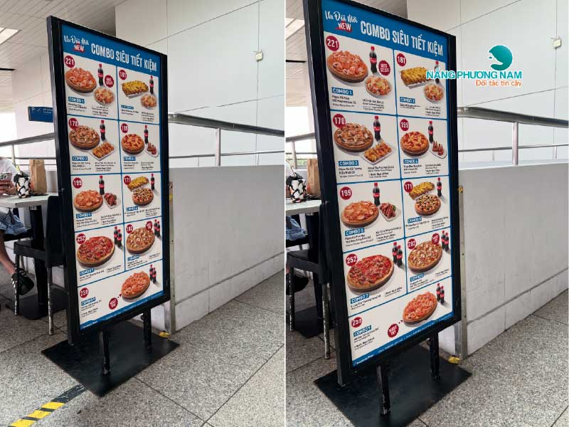 bang-hieu-dung-tai-san-bay Làm bảng hiệu, standee đứng 2 mặt tại sân bay Quốc Tế Tân Sơn Nhất