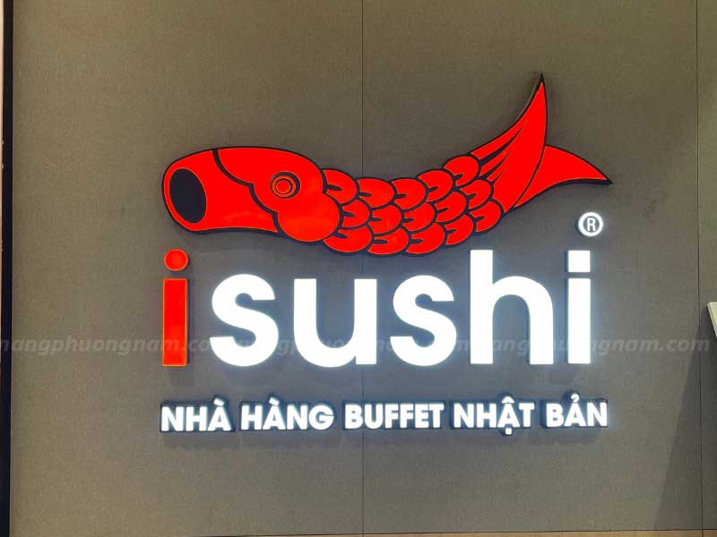 bang-hieu-isushi Bảng hiệu nhà hàng buffet Nhật Bản