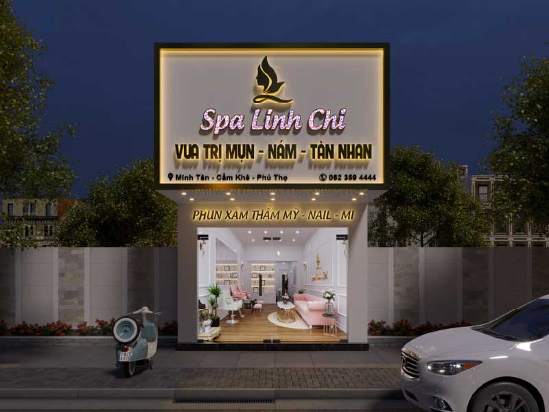 bang-hieu-spa-dep Thiết kế màu sắc bảng hiệu spa nổi bật