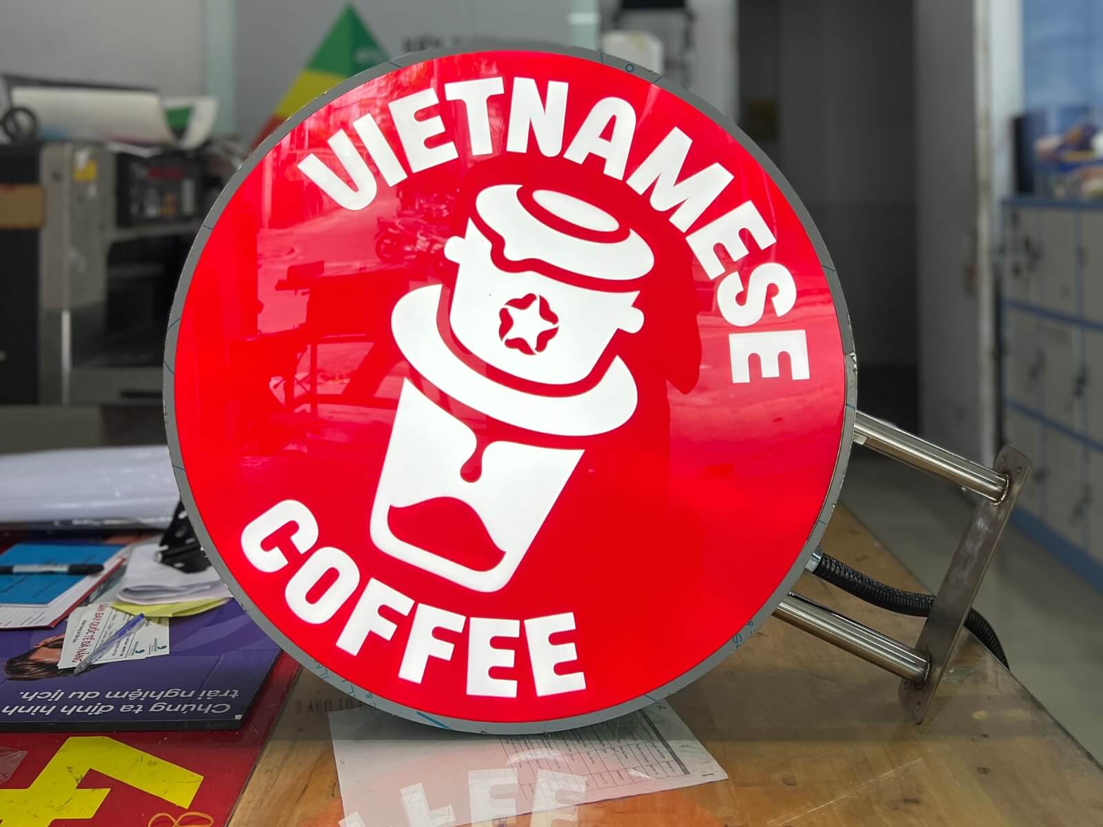 bien-vay-tron Bảng hiệu tròn thương hiệu Star Coffee