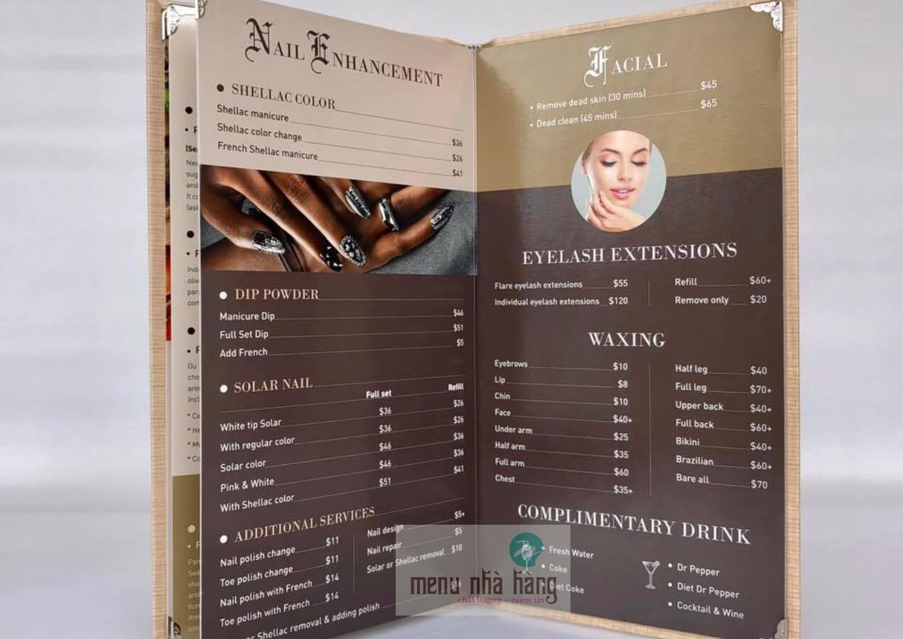 cuon-menu-spa Thiết kế menu spa, nail đẹp