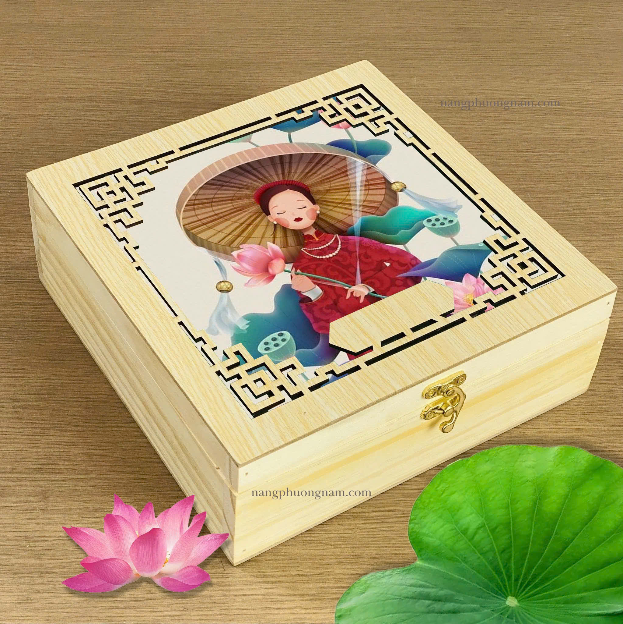 hop dung banh trung thu bang go