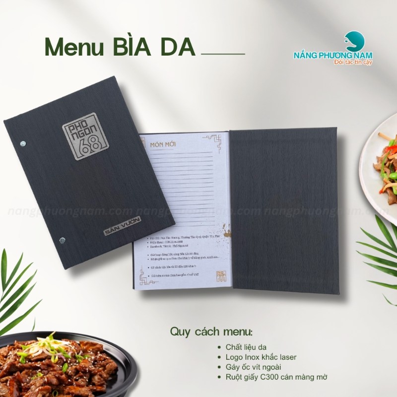 in-an-menu-bia-da-chat-luong in ấn menu bìa da chất lượng