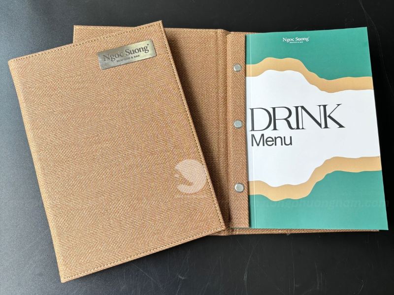 in-an-menu-da Quy cách đóng gáy cuốn menu bìa da chắc chắn đẹp