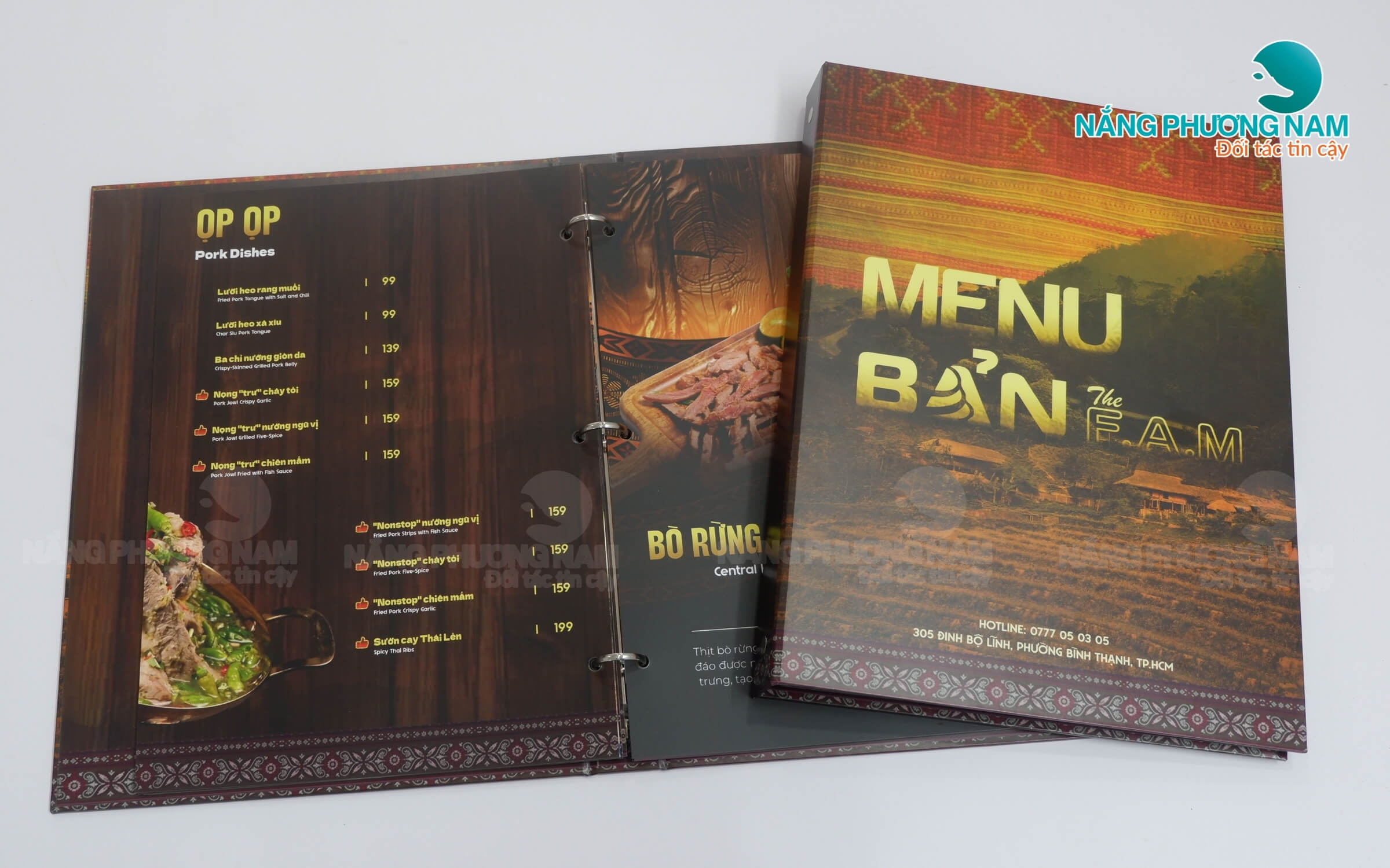 in-menu-nha-hang-dan-toc In menu nhà hàng Bản The Fam