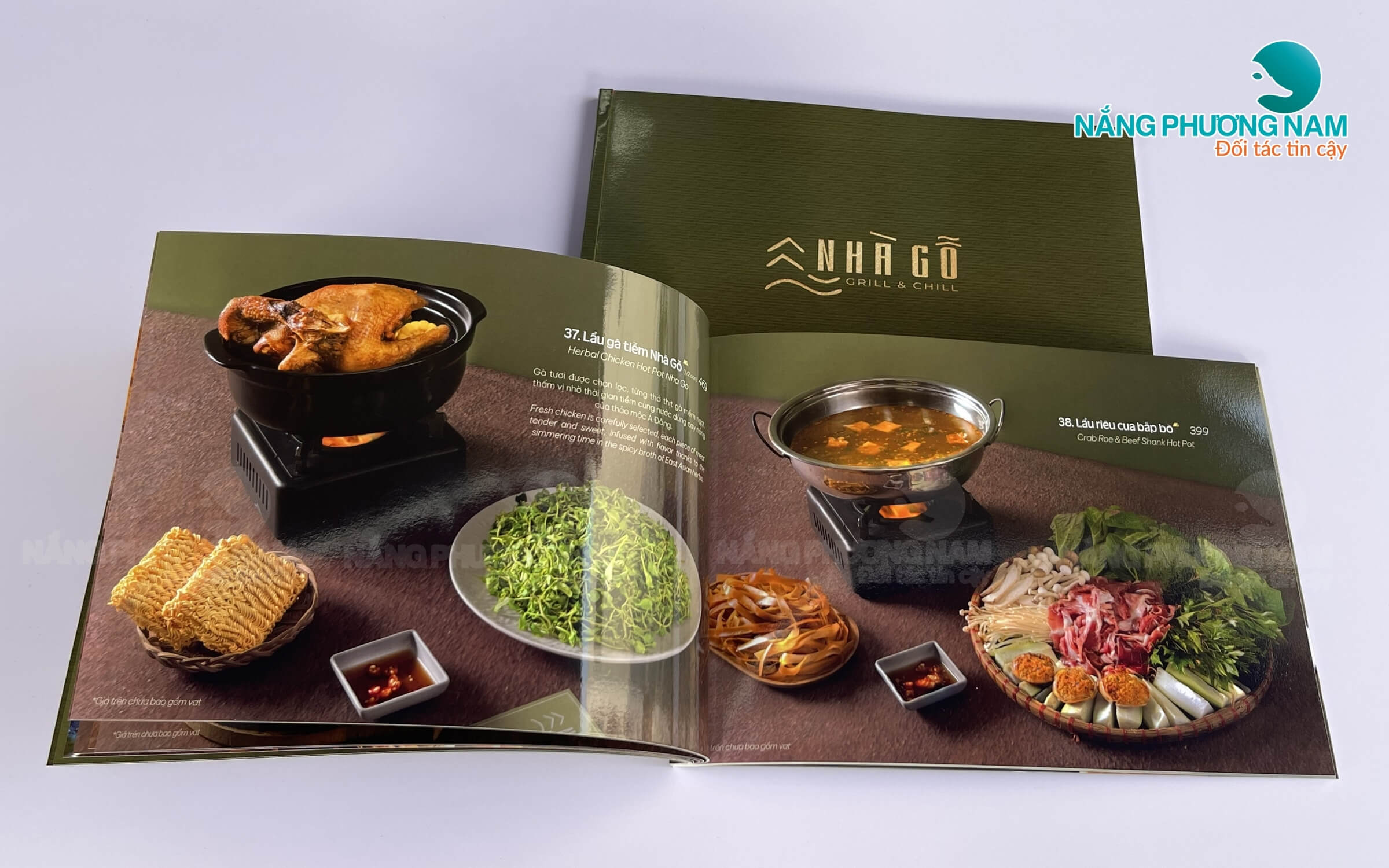 in-menu-nha-hang-nuong In menu bằng bìa giấy cứng cán bóng sang trọng
