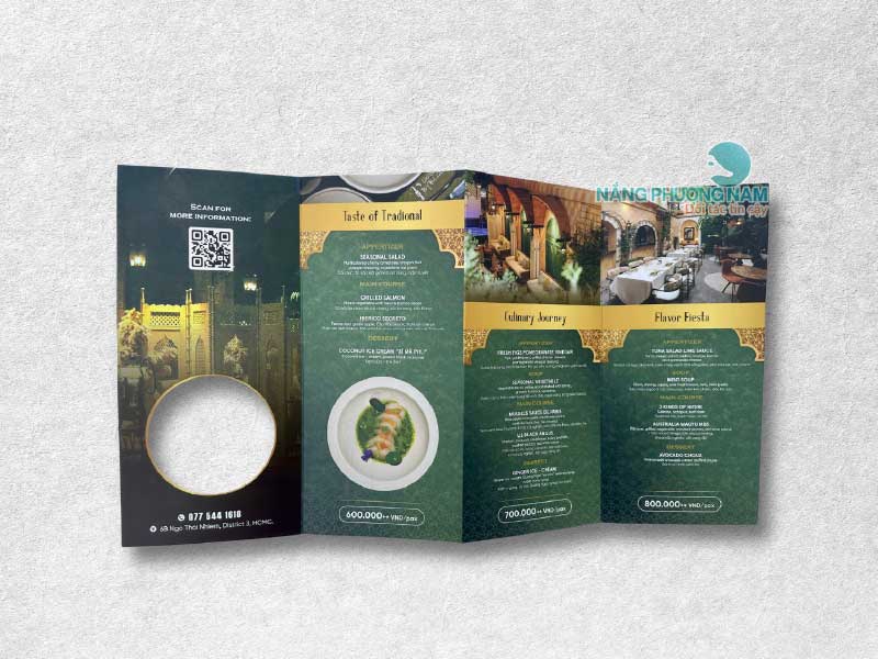 inanmenugap Menu giấy gấp 4 cán mờ