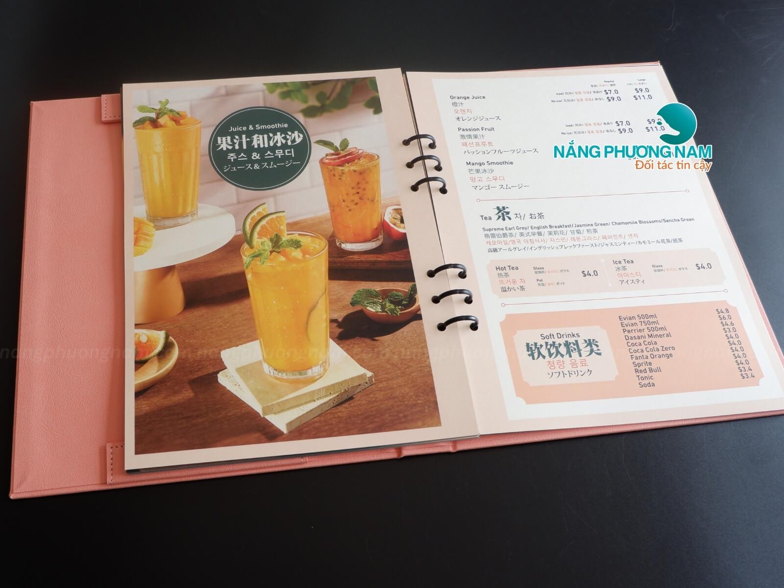 lam-menu cuốn menu bìa da gáy còng