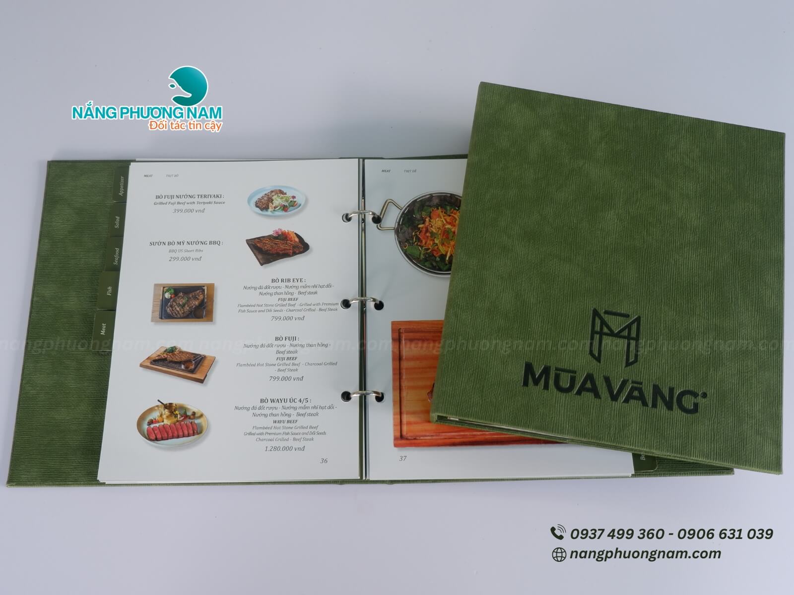 mau-menu-bia-da-pu-xanh-dam Mẫu thiết kế menu bìa da PU