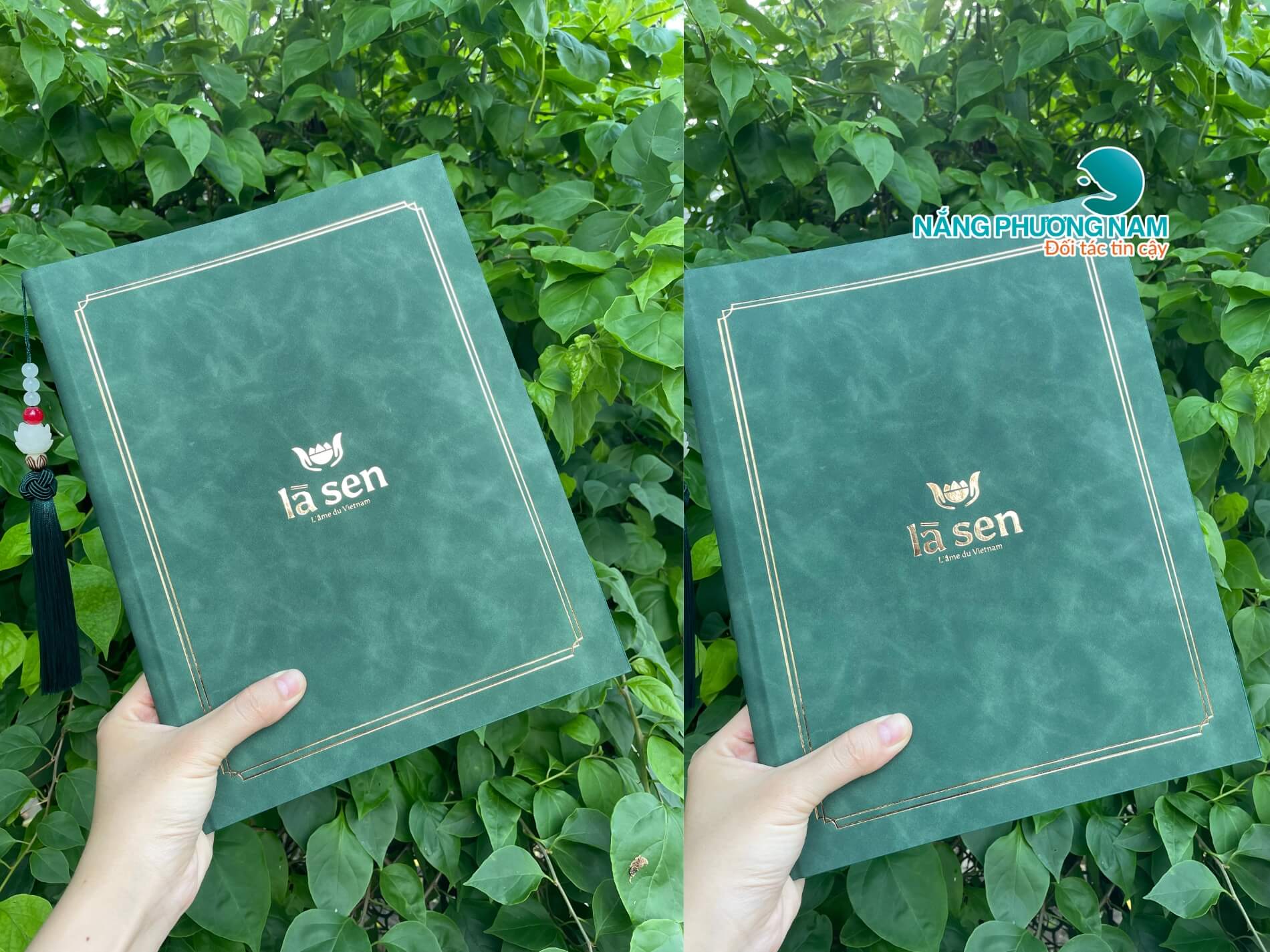 mau-menu-da-ep-kim Mẫu menu thương hiệu Lá Sen ép kim nổi bật
