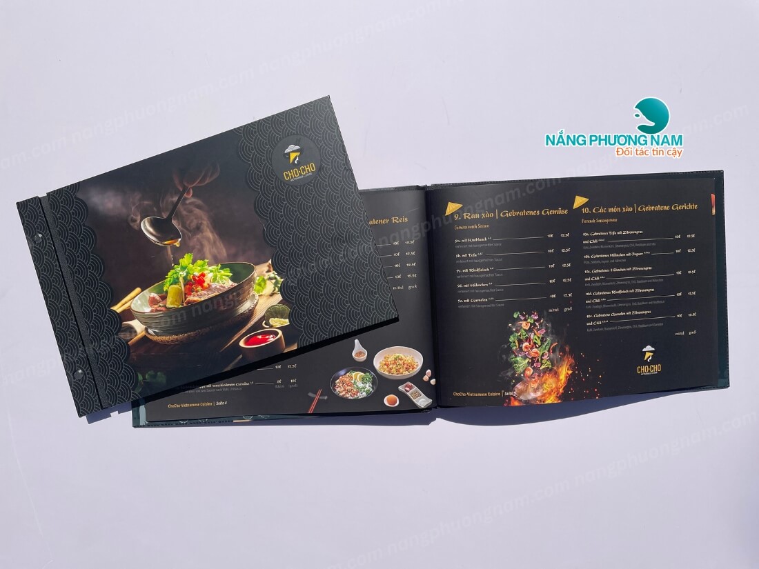 Menu bìa bồi carton