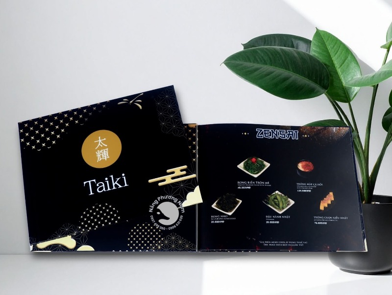 menu-bia-cung-cho-nha-hang-taiki menu bìa cứng cho nhà hàng taiki