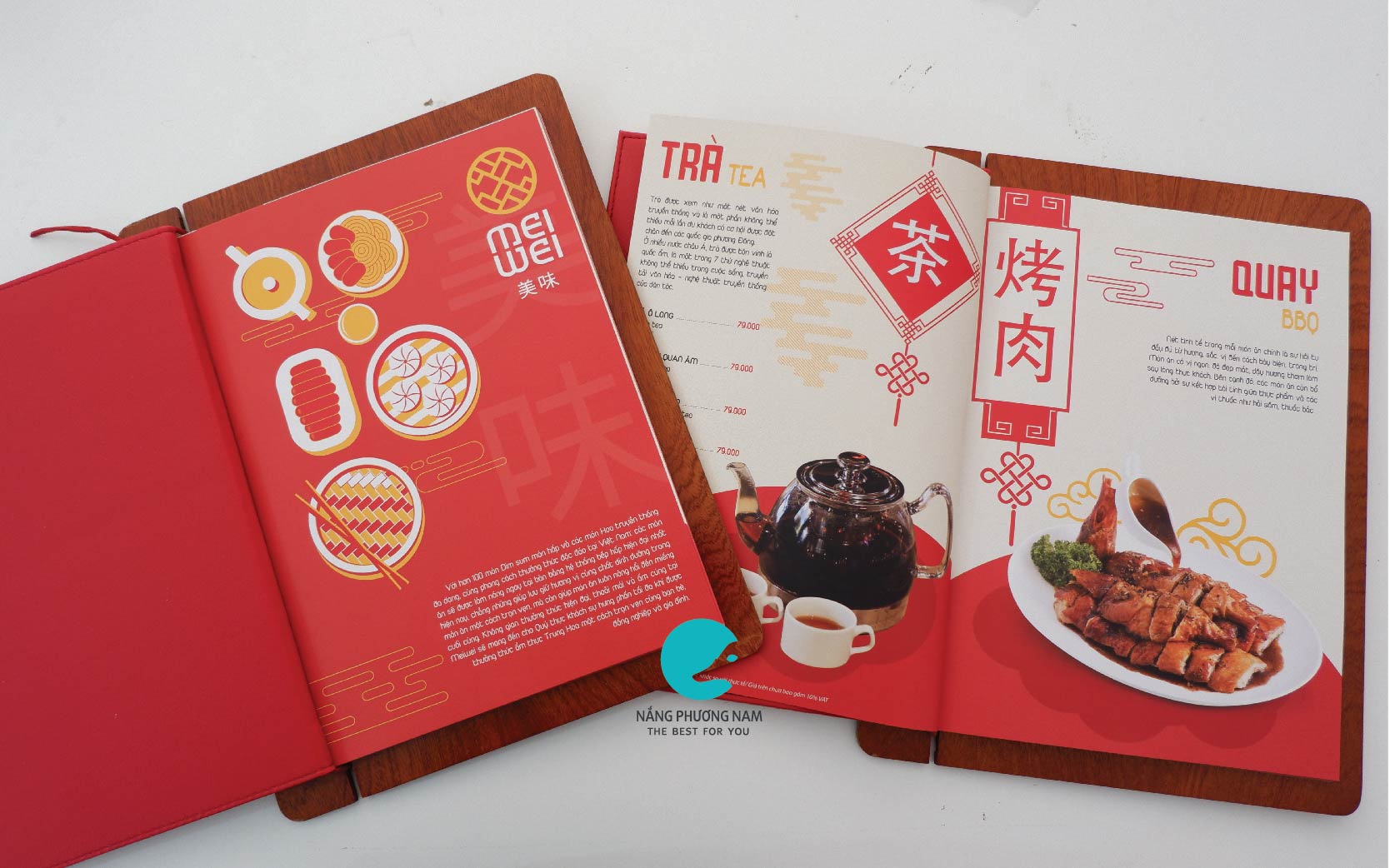 Menu bìa da kết hợp menu bìa gỗ NPN Menu bìa da kết hợp menu bìa gỗ NPN