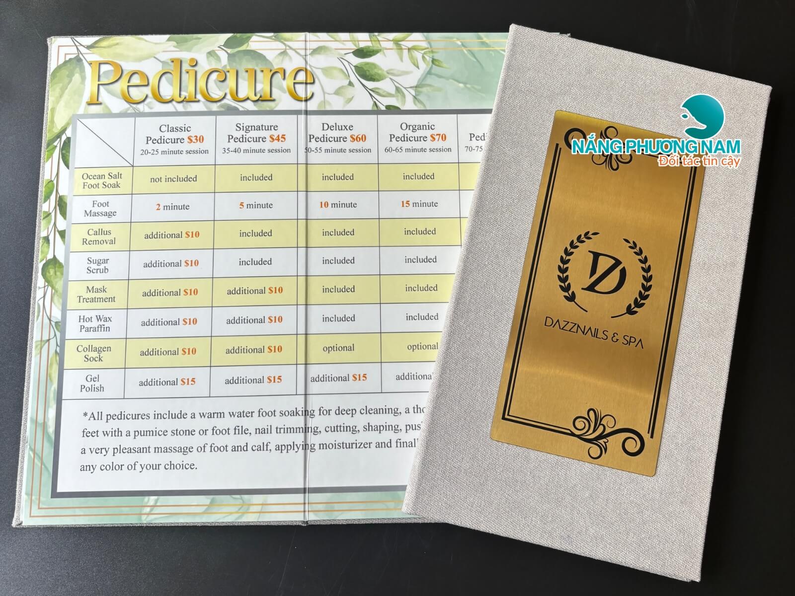 menu-bia-vai-inox-in-uv Mẫu menu bìa vải gáy chữ A cho tiệm nail