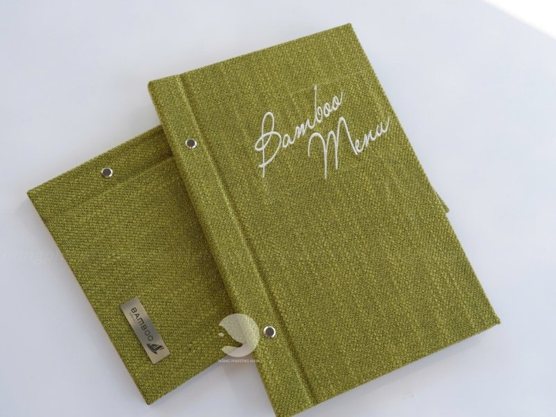 menu-bia-vai-linen menu bìa vải thương hiệu bamboo