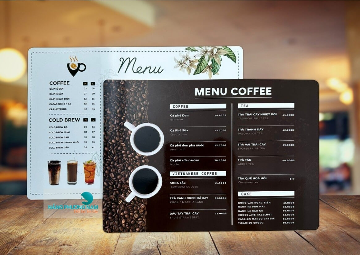 menu-cafe Thiết kế menu quán nước đẹp