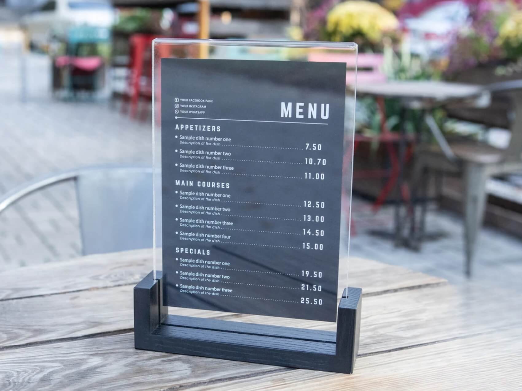 menu-de-ban mẫu menu tent card để bàn