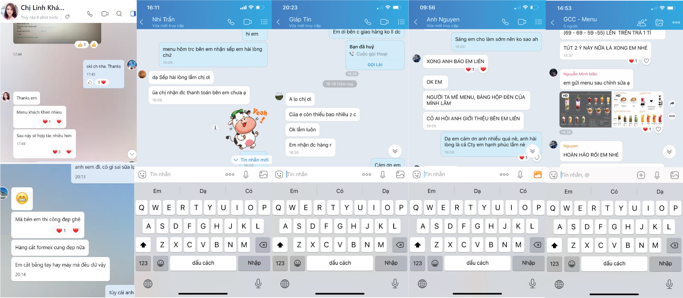 menu quán cafe - KH nhận xét menu quán cafe - KH nhận xét