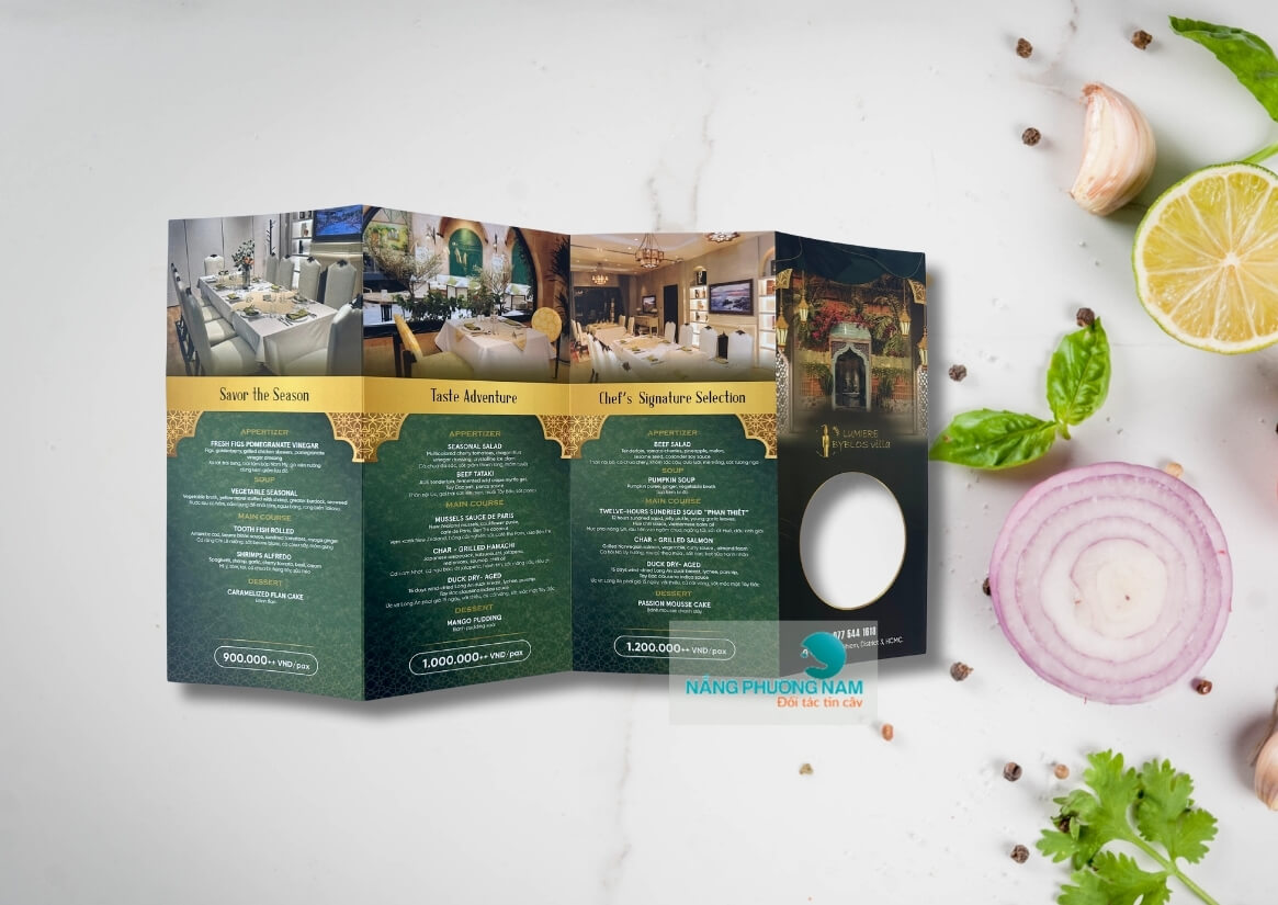 menu-gap Menu nhà hàng kiểu gấp 4