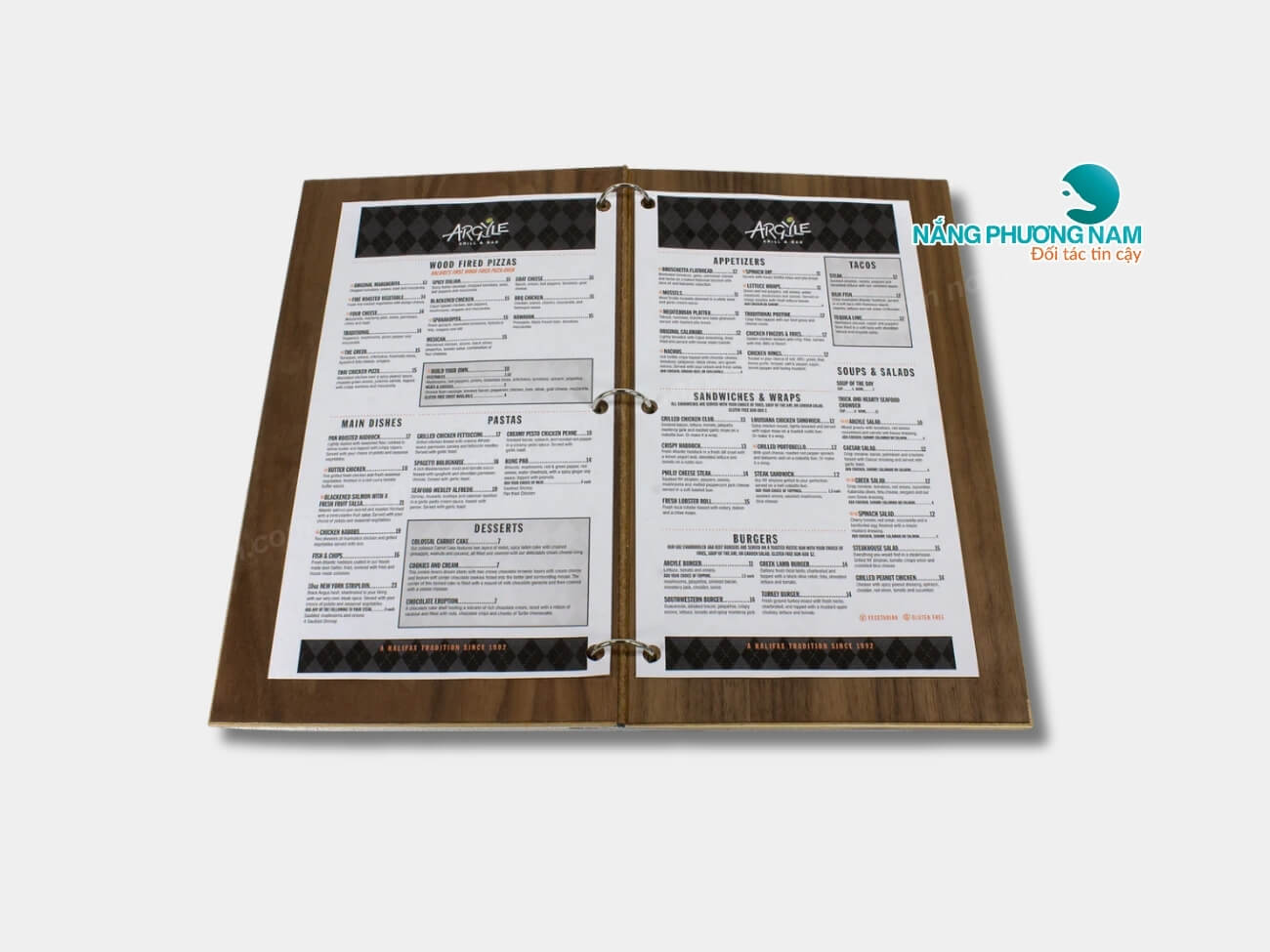 Thiết kế làm menu gỗ độc đáo