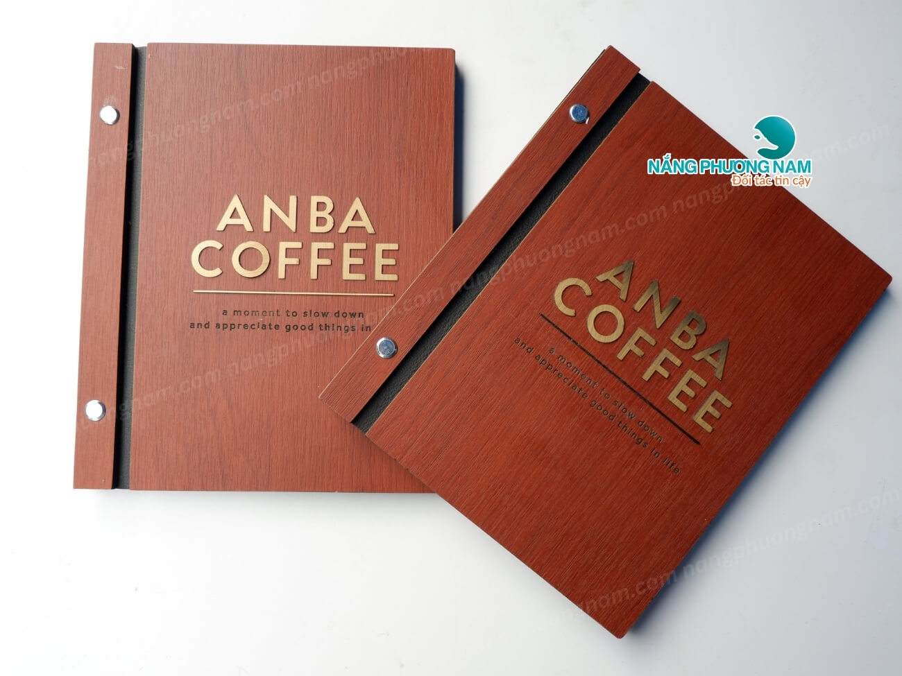 Menu gỗ logo Inox CNC